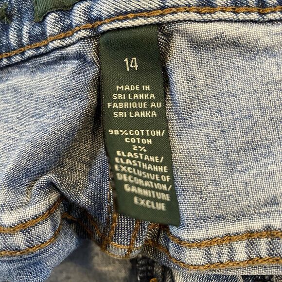 LRL Lauren Classic Bootcut Stretch Medium Wash Denim Jeans Sz 14 98% Cotton - Picture 8 of 10